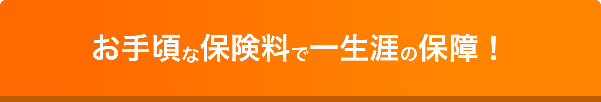 お手頃な保険料で一生涯の保障
