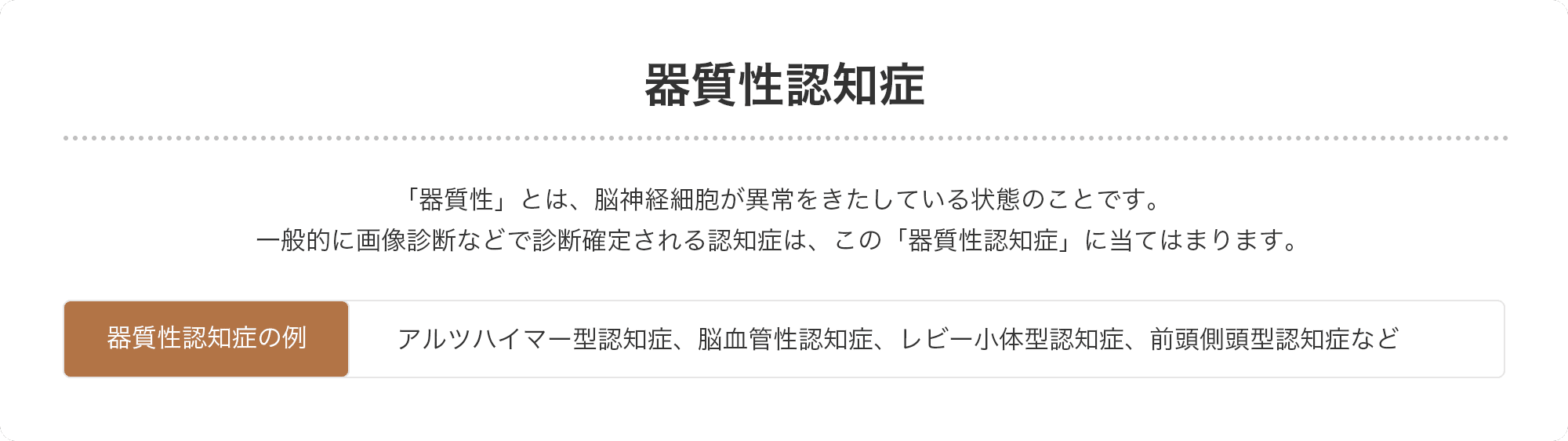器質性認知症
